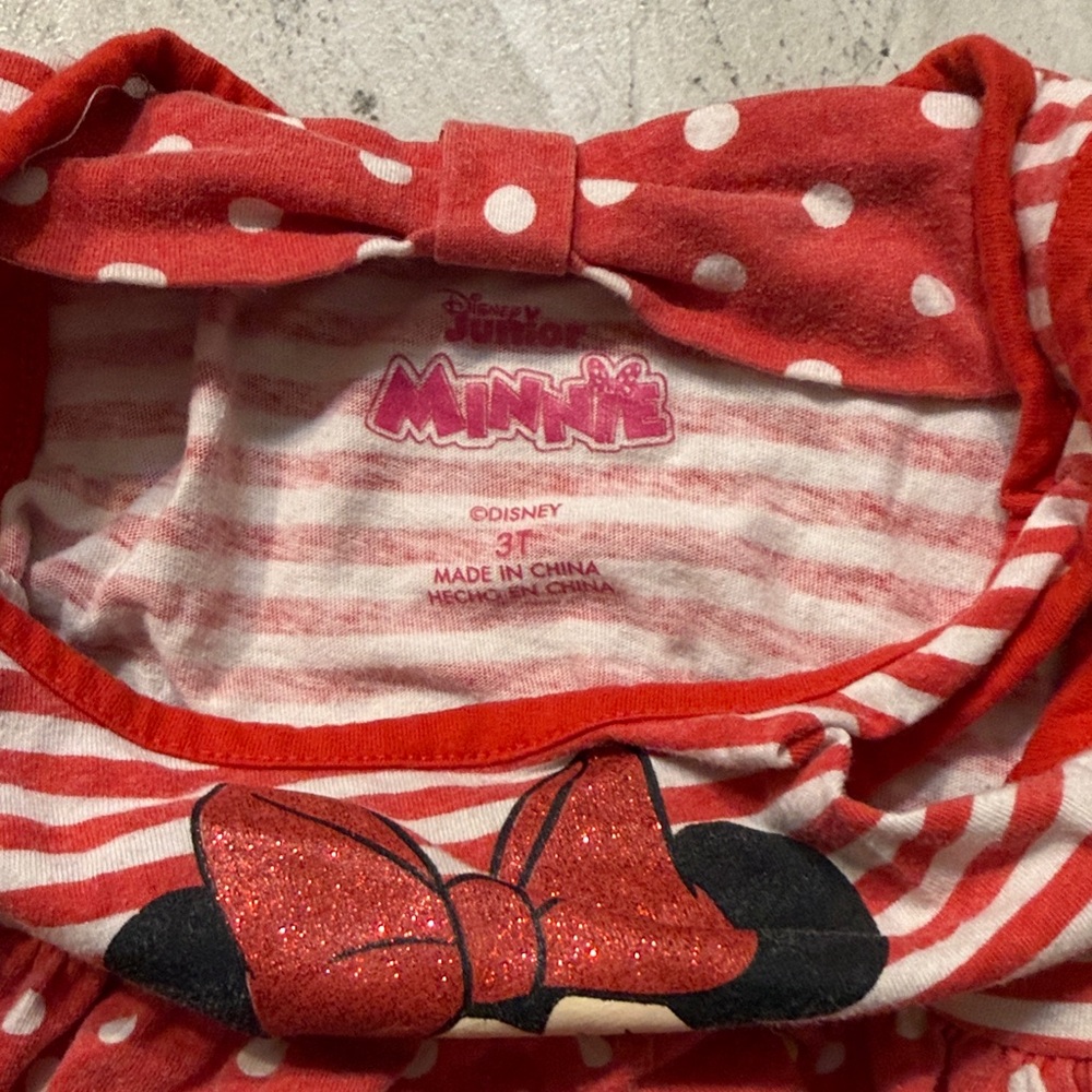 Disney Red and White Minnie Mouse Polka Dot Dress with Bow - Picture 3 of 4